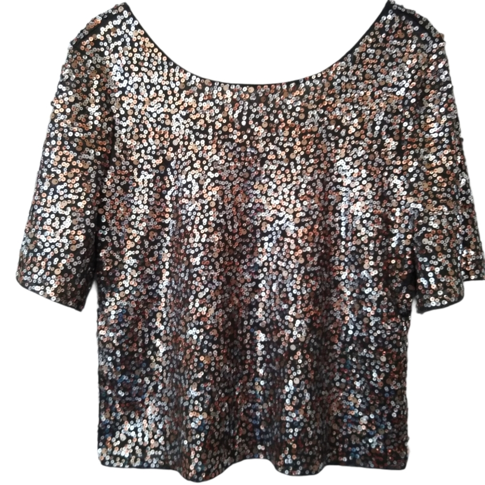 Express Fun & Flirty Sequined Top NWT Size SP